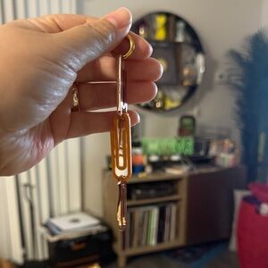 Off-White Gold and Brown Single Earring